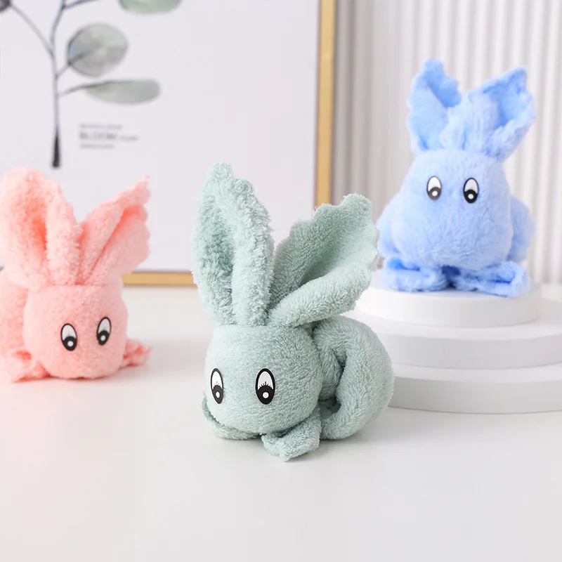 Полотенца-кролики в виде игрушек для сна детей, мягкие новорожденным, подарок на день рождения, свадьбу и День Святого Валентина, 10 штук, размер 30*30 см.