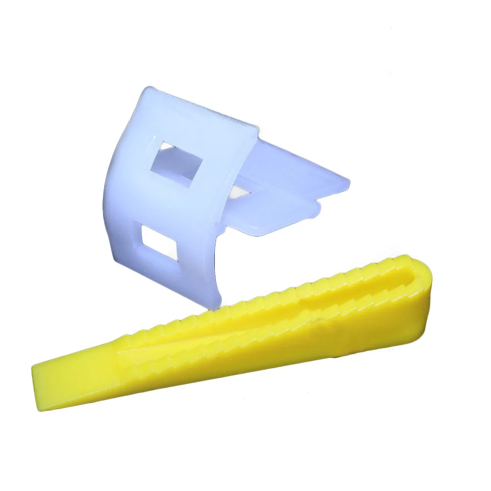 

100pcs Tile Leveler Clips Yellow Plastic Installation System Adjustable Spacers Lippage Wedges White Construction