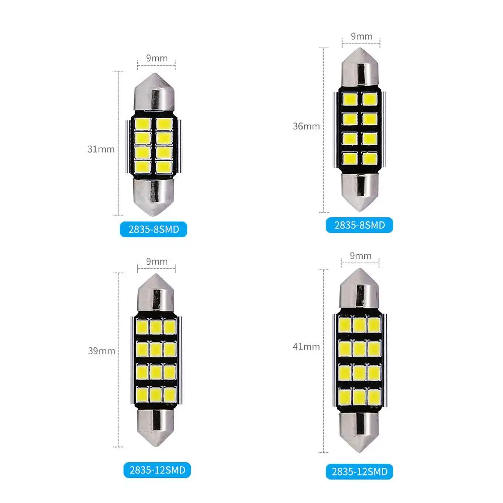 Автомобильный светодиодный светильник 8SMD 31 мм 36 39 41 2835 C5W DC 12 В автомобильная