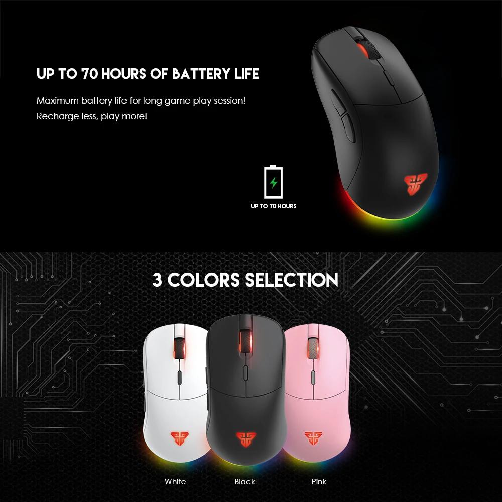 

New XD3 Professional Gaming Mouse 2.4G Wireless Mouse PIXART 3335 Ergonomic 16000DPI RGB 6 Macro Buttons Mice For PC Gamers