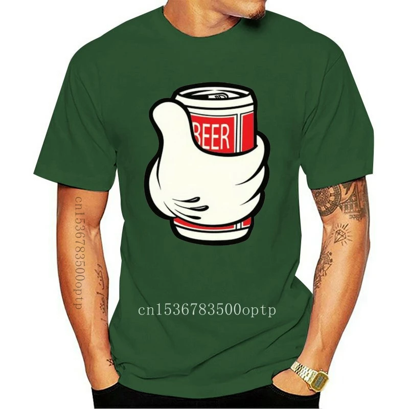 

New Cartoon Hand With Beer T-Shirt Men's