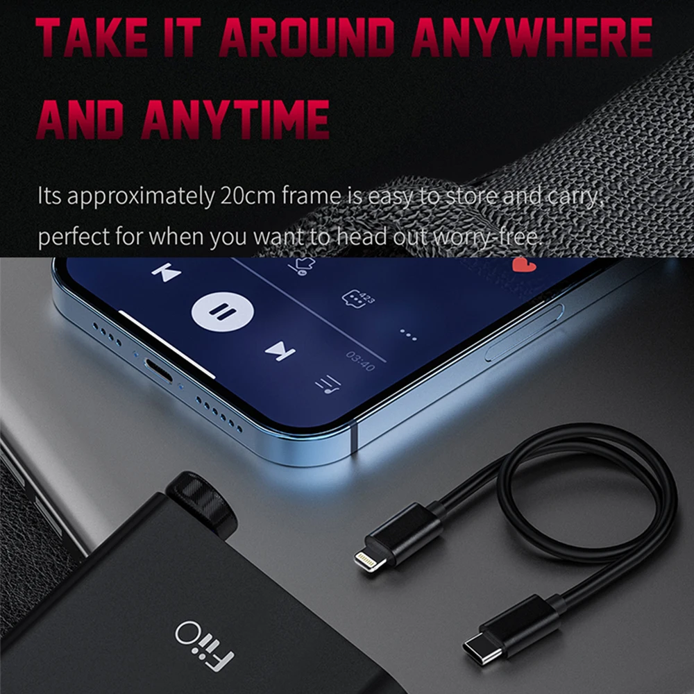 Fiio LT-LT3 20 см Type-C к Lightning OTG кабель для iOS подключение BTR5 BTR3K Q3 Q5S-TC | Электроника