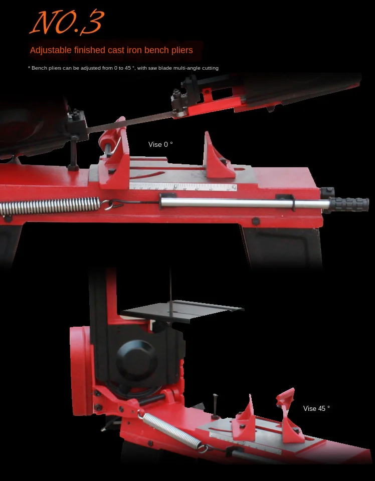 750 Вт металлическая ленточная пила режущий станок небольшая горизонтальная