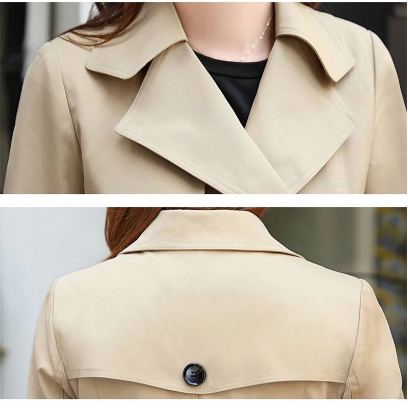 

Fad Autumn New Double Breasted Trench Coat Female High Quality Business Outerwear Woman Classic With Belt Long Windbreakers 181