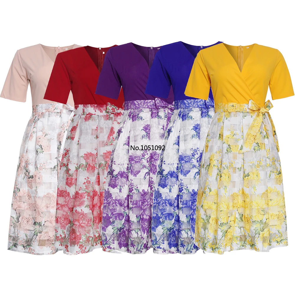 2020 летнее плиссированное платье африканского размера плюс женское с цветочным