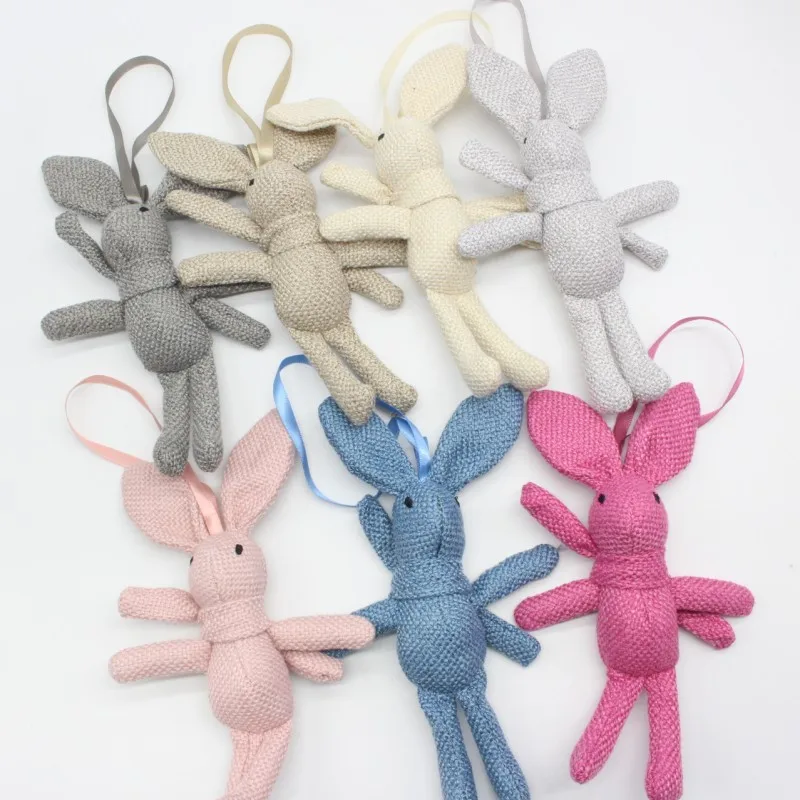 

New Cute Soft Rabbit Plush Doll Keychain Plush Toy Wishing Rabbit Linen Long-legged Rabbit Bag Bouquet Pendant DIY Rabbit Doll
