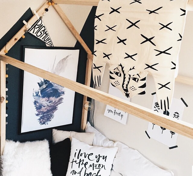 INS детское одеяло с медведем на диван и стул милый ковер животными Картер детская