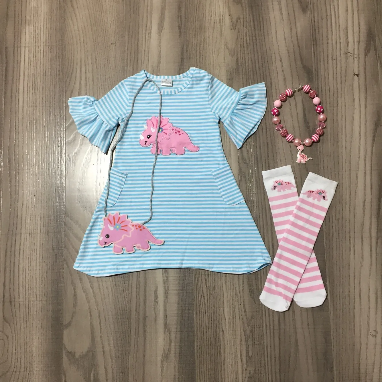 Летнее платье для маленьких девочек Girlymax одежда из хлопка бутик синяя полоса с