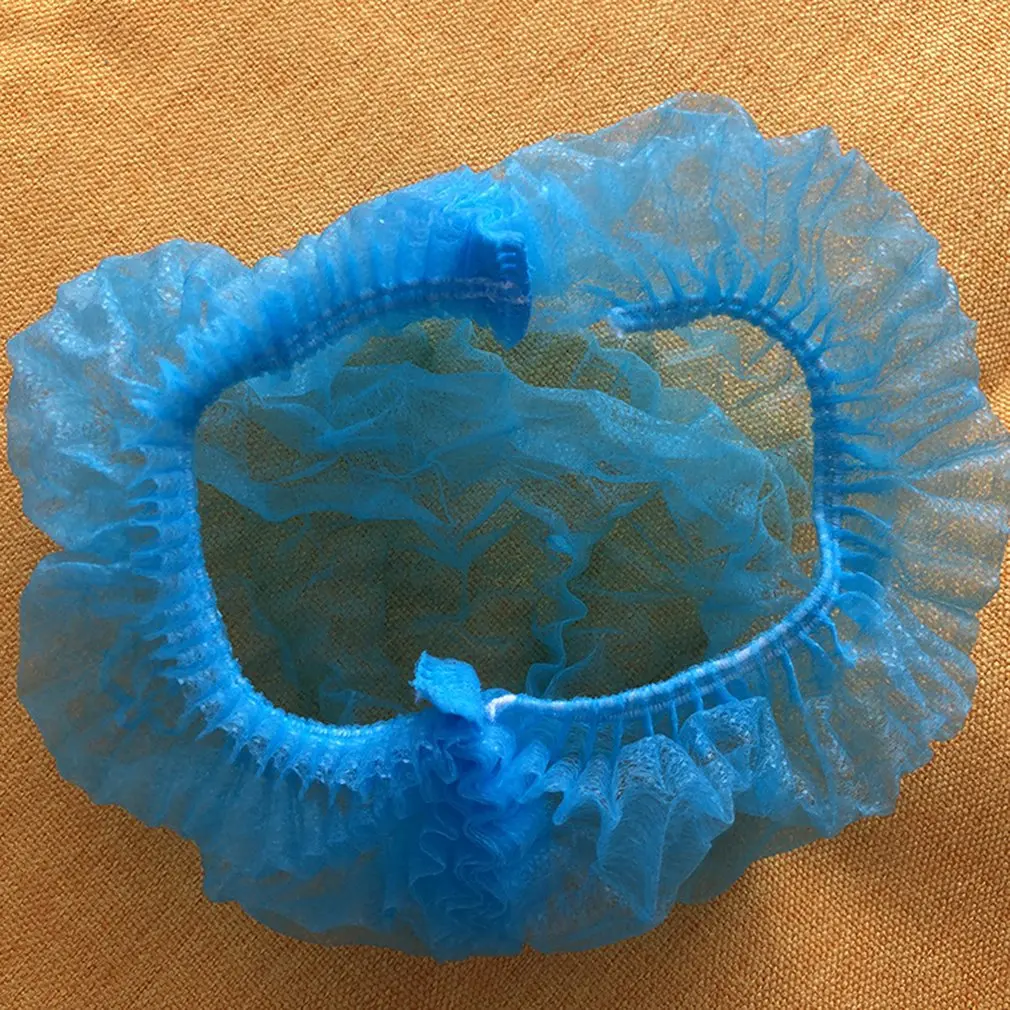 

100pcs breathable dustproof strip cap disposable non-woven shower cap headgear protection beauty salon