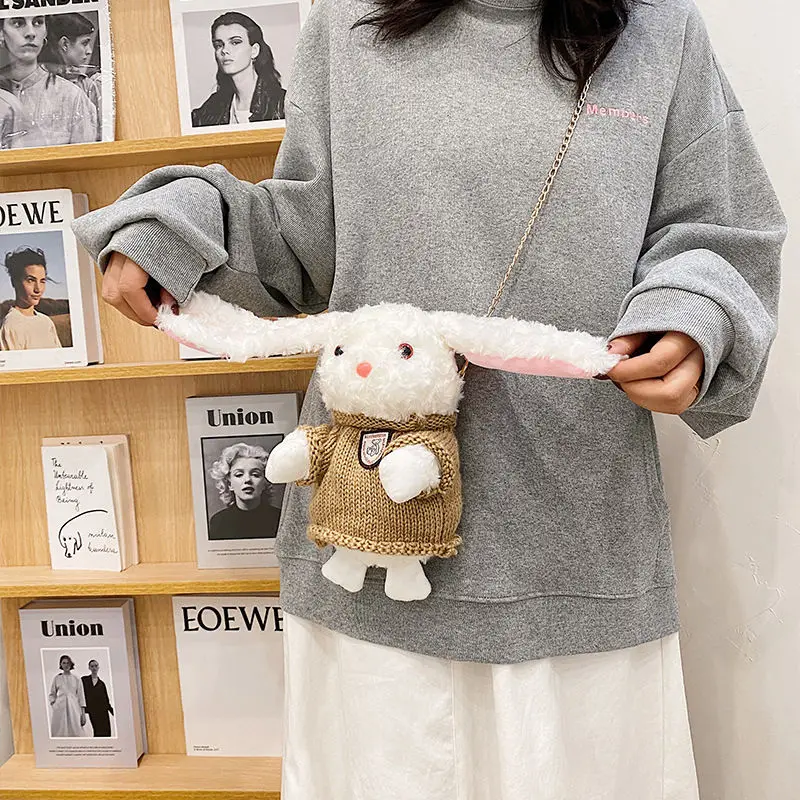 

Plush Kids Shoulder Bags Cartoon Children's Crossbody Bags Animal Rabbit Toddler Handbag Cute Coin Purse for Baby Girls Boys Bag