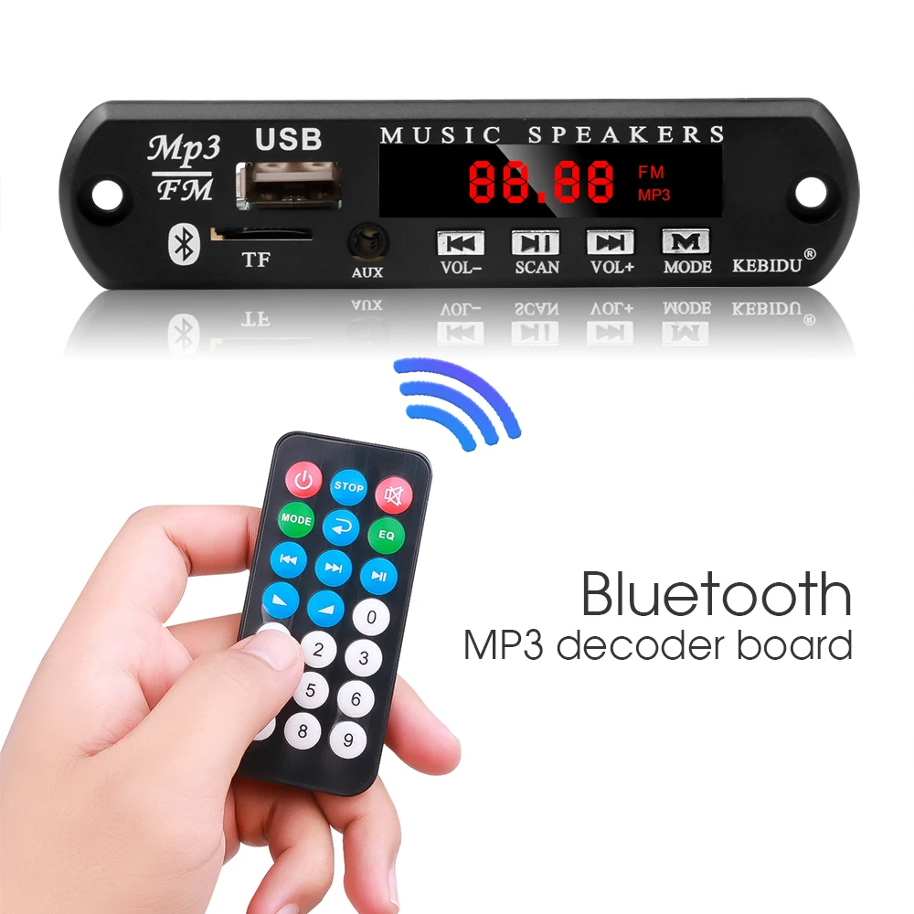 Mp3 плеер kebidu DC 12 В 5 в беспроводной Bluetooth аудио модуль MP3 WMA декодер плата USB FM TF радио