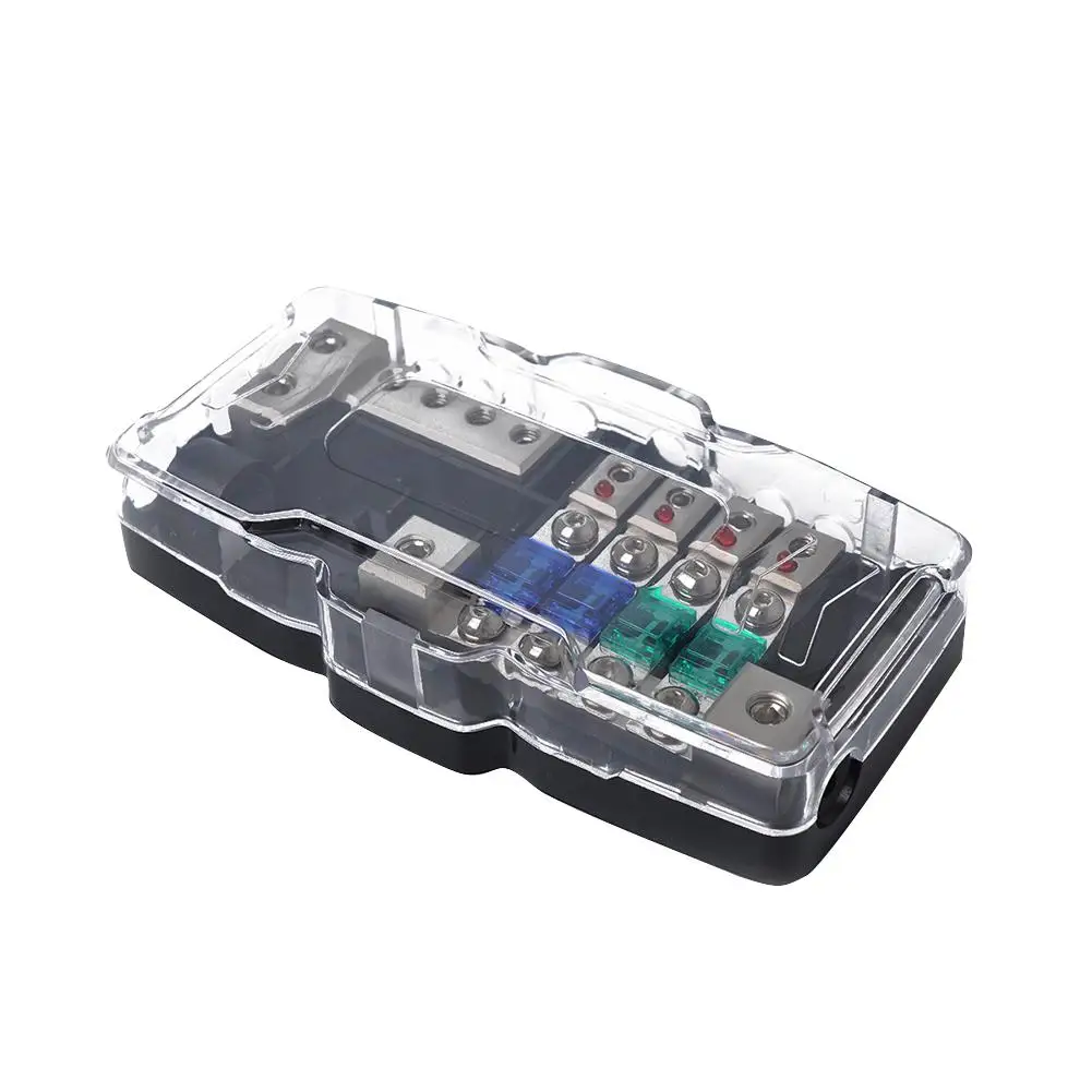 

Мини ANL держатель предохранителя 2 в 4 блок распределения питания из цинкового сплава и ПК защищает электрические приборы для автомобиля ауд...