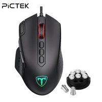 pictek 10 programmable buttons gaming mouse 12000 dpi customizable rgb backlit ergonomic game mice with fire and sniper button