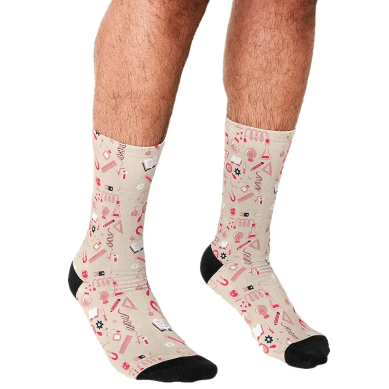 

2021 funny Socks Men harajuku Science Studies Socks Printed Happy hip hop Men Socks Novelty Skateboard Crew Casual Crazy Socks
