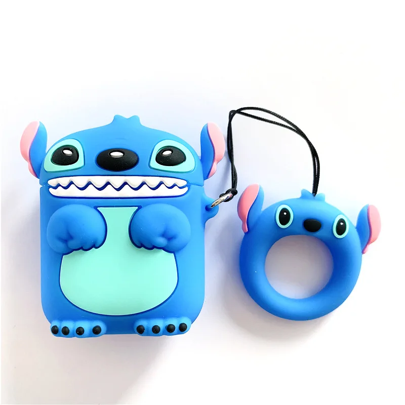 3D чехол для AirPods милый силиконовый Bluetooth защитный наушников Airpods 2 с кольцевым