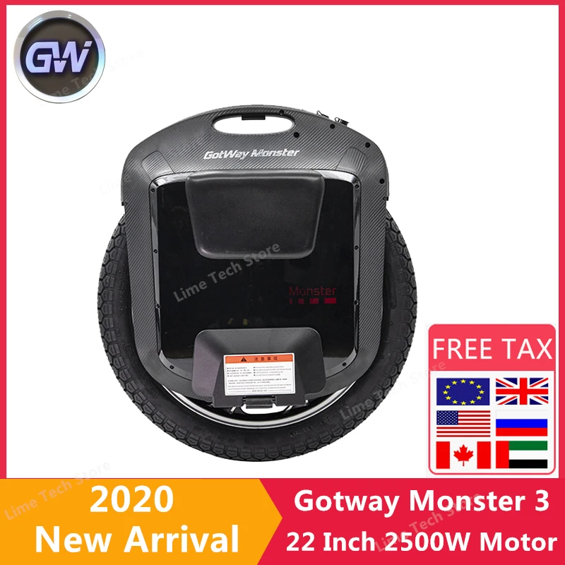 Оригинальный 2020 Gotway Monster 3 Одноколесный велосипед самобалансирующийся