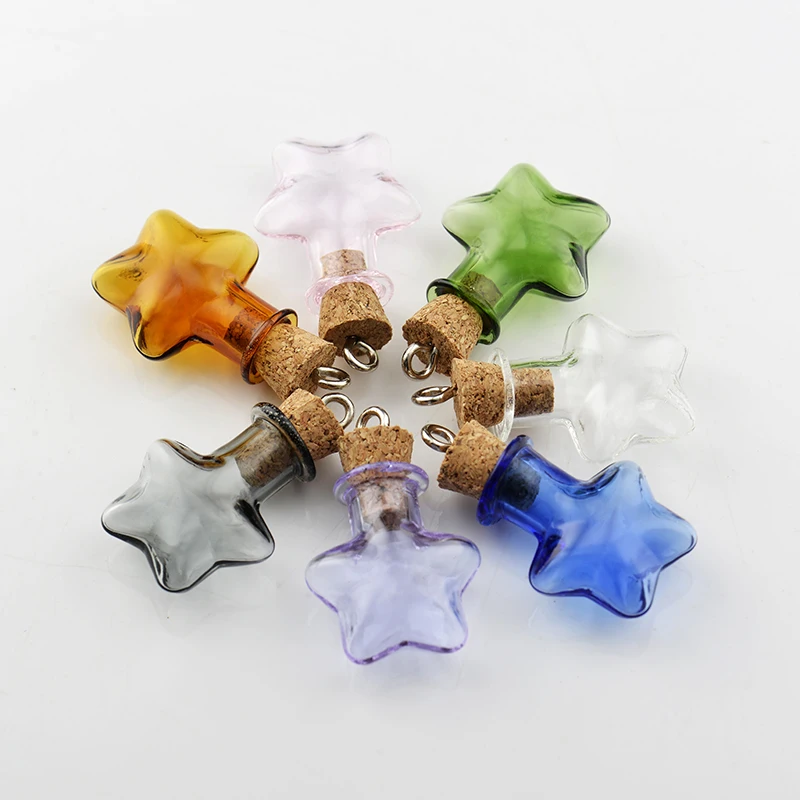 5 шт. маленькая цветная бутылка желая стеклянные поделки подарки DIY брелок и