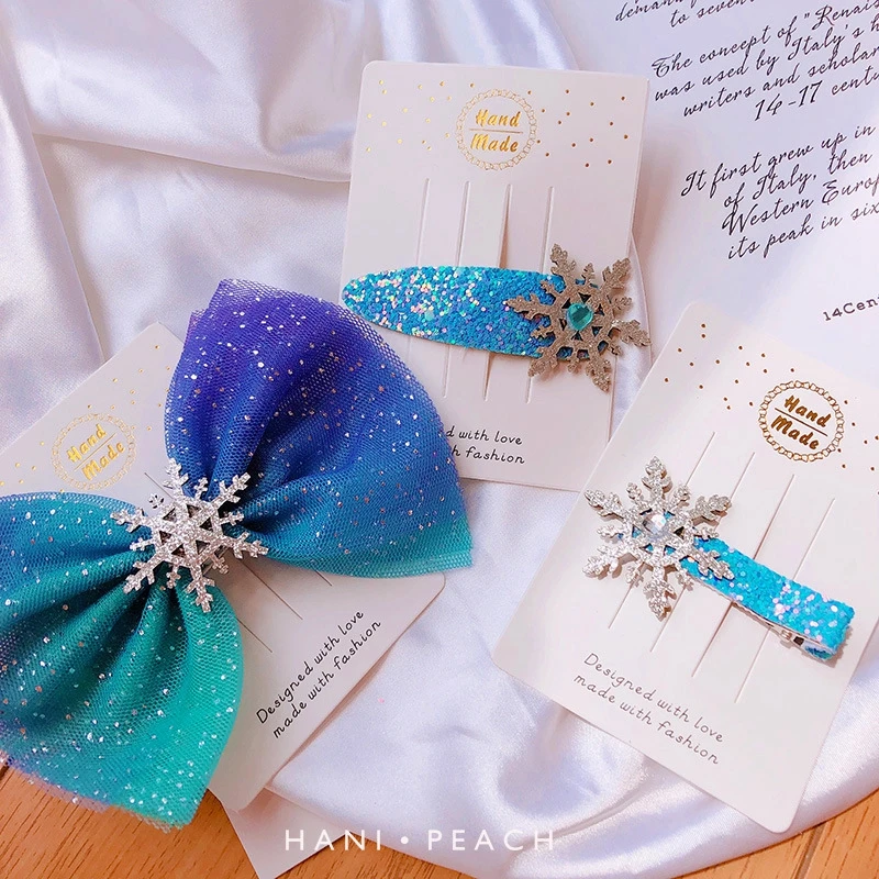 

e Hair Accessories Crystal Hair Clips for Women Winter Hair Ties Girls Hairpins Blue Hair Scrunchies