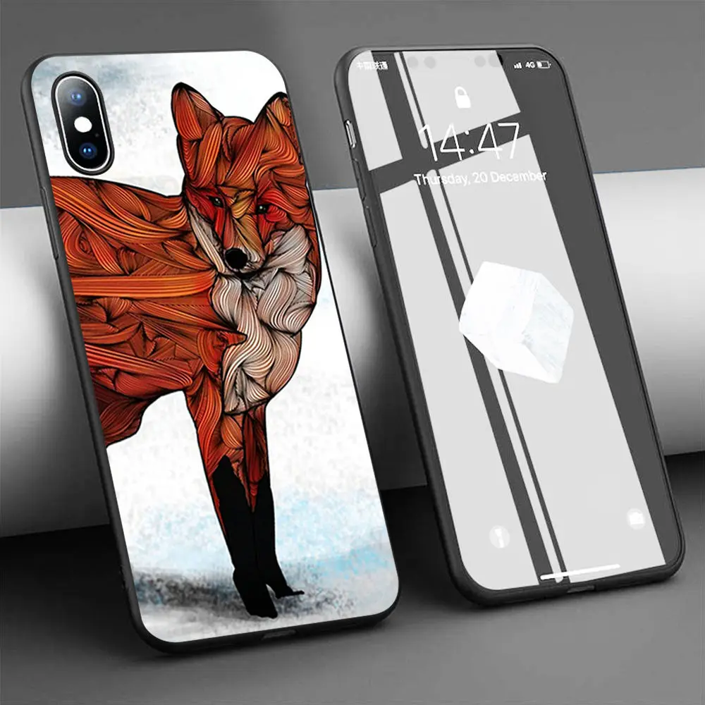 Coque red fox Soft Silicone Phone Case for iPhone 11 Pro Max X 5S 6 6S XR XS 7 8 Plus Cover | Мобильные телефоны и