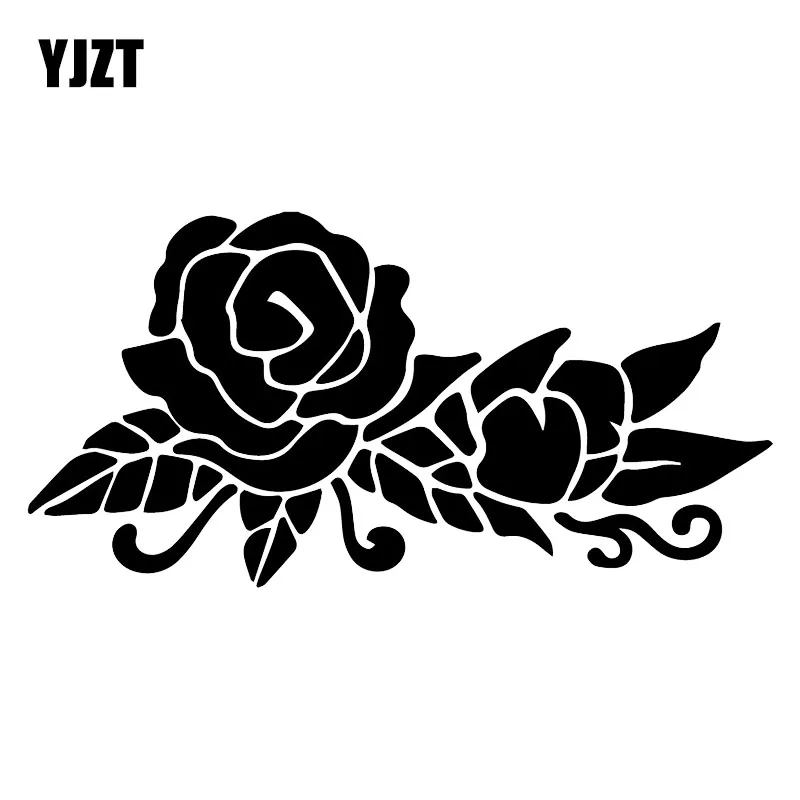 

YJZT 17.8X8.9CM Rose Flower Scratch Decoration Car Sticker Bumper Vinyl Decal C25-0887