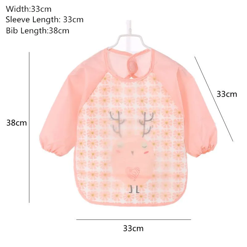 EVA Baby Bibs with Long Sleeves for Children Feeding Infant Overclothes Bandana Waterproof Bib Apron Toddler Scarves | Детская одежда и