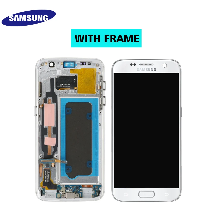 5,1 ''Супер AMOLED ЖК-дисплей для samsung Galaxy S7 G930 SM-G930F G930F ЖК-дисплей с сенсорным экраном дигитайзер Замена