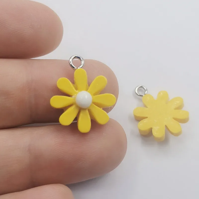 10 шт. милые Подвески из смолы в виде маленькой маргаритки подвески подсолнуха для