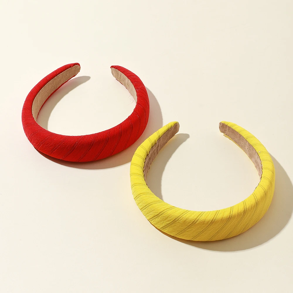 

1 Pcs Vintage Solid Color Padded Headbands Fashion Patchwork Sponge Hairbands for Women Autumn&Winter Hairban Ladies