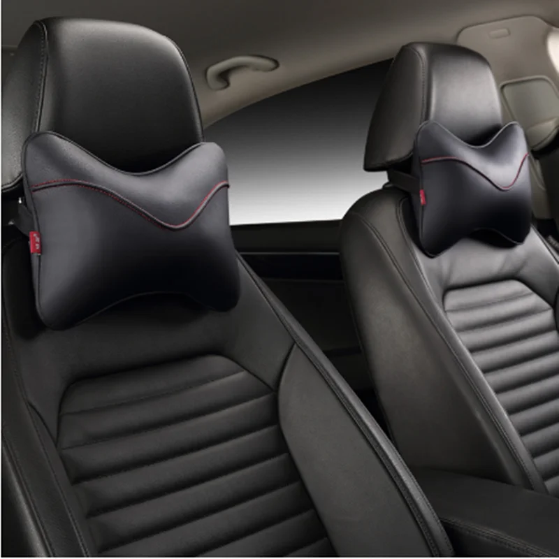 

New PU leather for neck, eco-friendly and comfortable car seat cushion, pillow, bone, cervical pillow, universal headrest, four