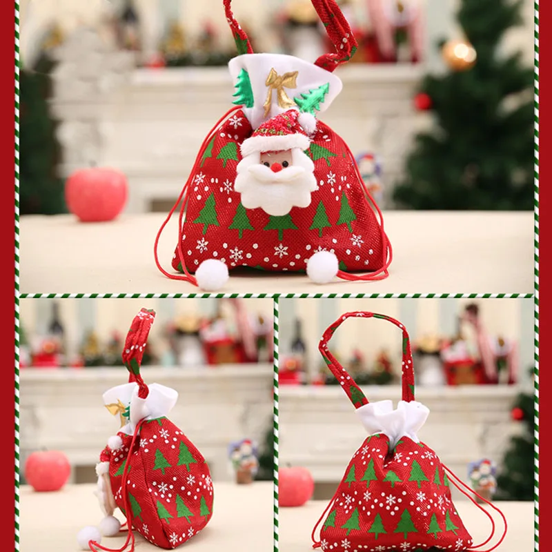 Рождественские на шнурке упаковка подарочный пакет яблоко мультфильм конфеты