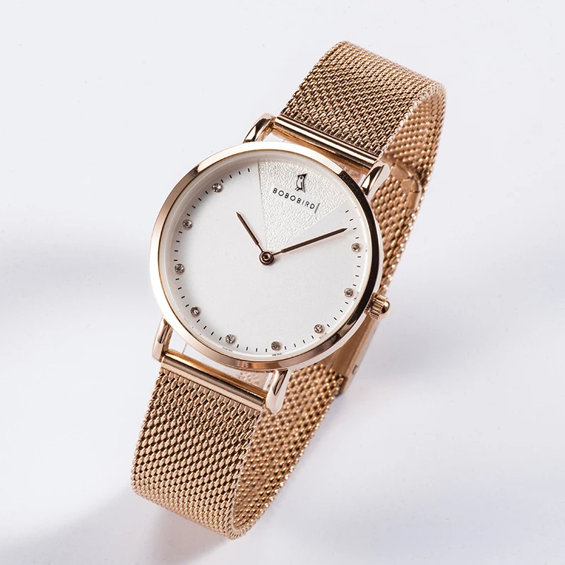 Женские наручные часы BOBOBIRD розовое золото Простые Романтические женские