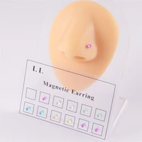drip oil no hole nose stud color magnetic magnet nose stud fake nose ring body jewelry piercing nariz piercing