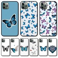 beautiful butterfly phone case cover for iphone 12 pro max 11 8 7 6 s xr plus x xs se 2020 mini black cell shell