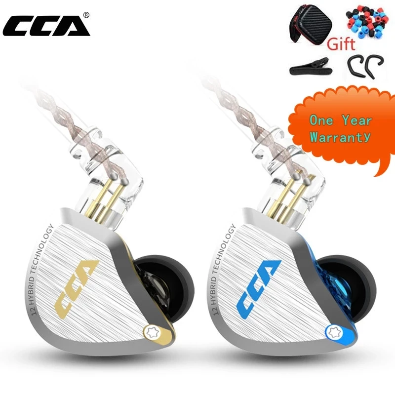 

Наушники-вкладыши CCA C12, металлические гибридные, 5BA + 1DD, 12 шт.
