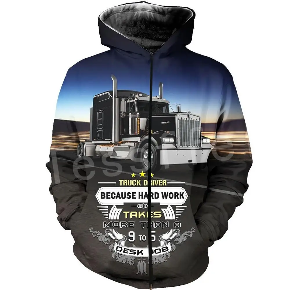 

Tessffel I AM Trucker Driver Truck Worker Tracksuit Pullover NewFashion Sweatshirt Crewneck 3DPrint Casual Hoodies Men/Women A-5