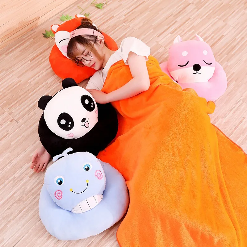 Симпатичная плюшевая игрушка в виде лисы и Кита мягкая мультяшная подушка