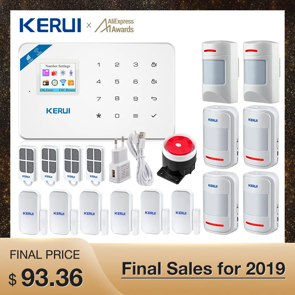 Kerui W18 беспроводная Wi-Fi GSM сигнализация IOS Android приложение управление GSM SMS Wifi домашняя охранная сигнализация для домашних животных движение животных