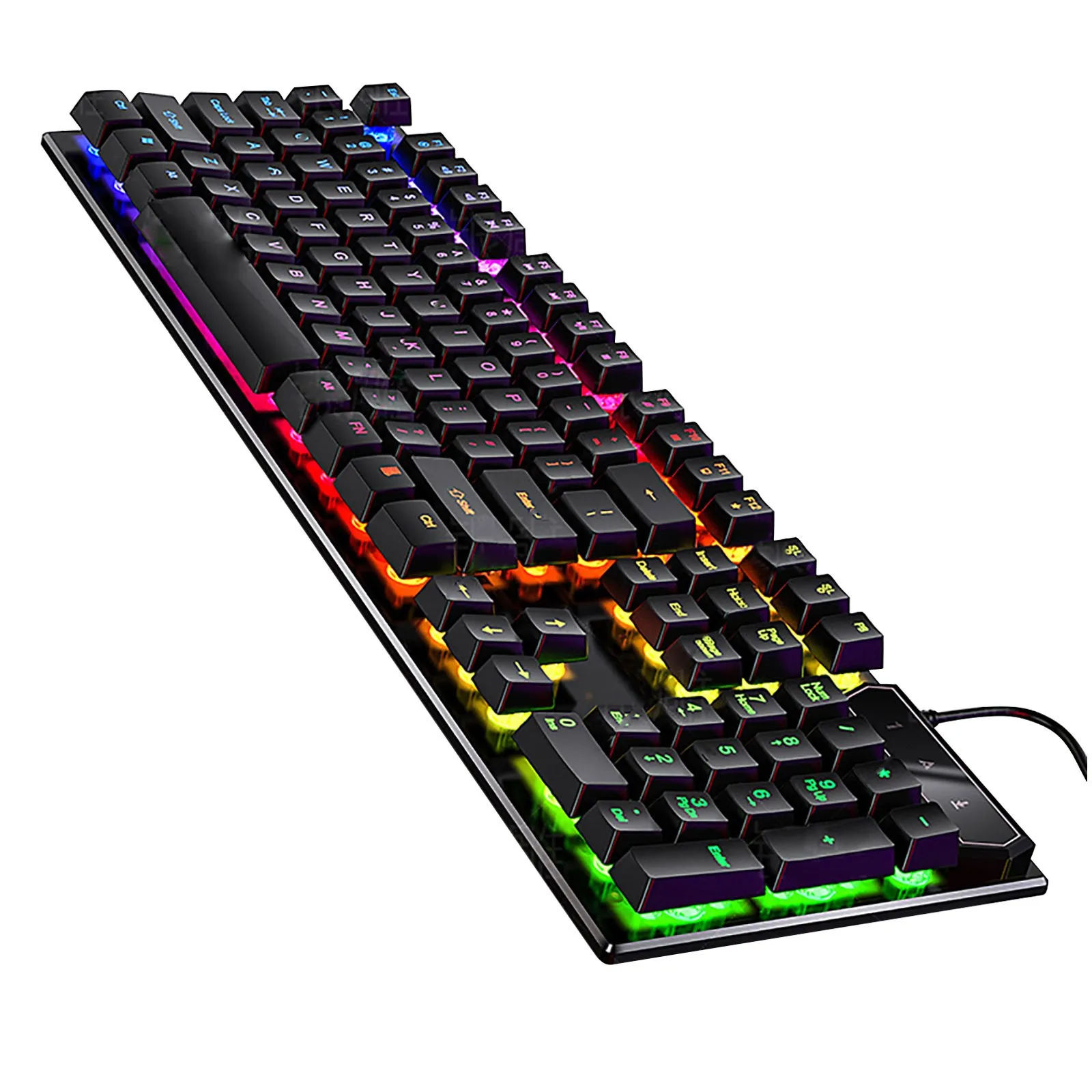

Keyboard Gamer Built-in Steel Plate Ergonomic Wire KeyboardsV4 104 Keys Gaming Mechanical Keyboard Game Led Backlit Usb