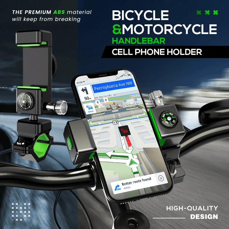 

Cycling Phone Holder with Illuminated & Compass Riding Mobile Phone Holder Navigation Bracket Bicycle Accessories