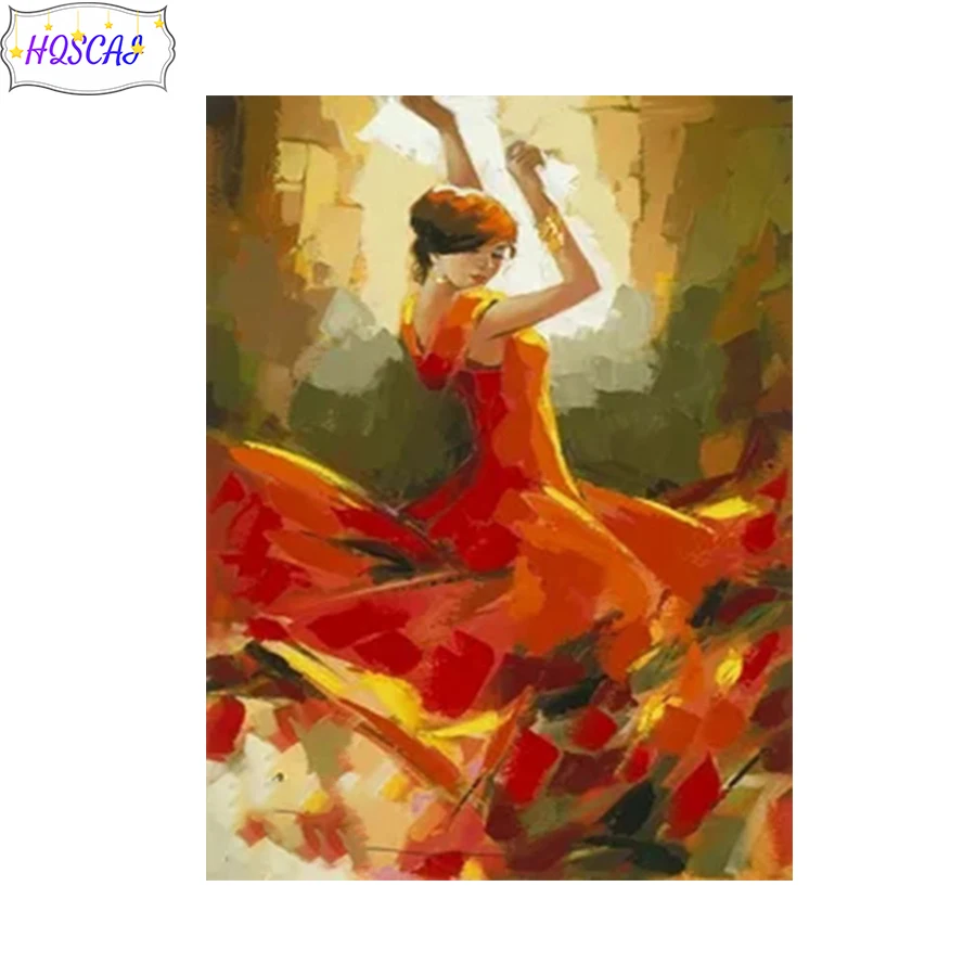 

Алмазная 5D картина «сделай сам», рисунок танцующей женщины, полные круглые стразы, алмазная вышивка, мозаика для вышивки крестиком, домашни...
