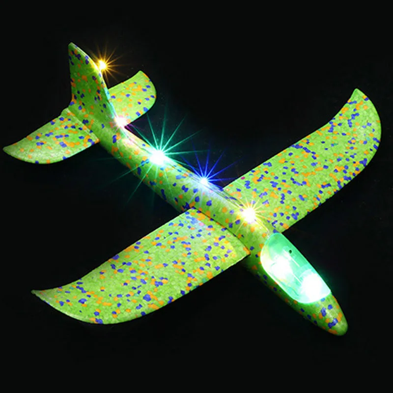 35cm All Lamp Green 35 см детские игрушки «сделай сам» ручной бросок Летающий планер самолеты пена модель аэроплана наполнители Летающий планер самолет Развивающие игрушки для детей - Цвет: 35cm All Lamp Green