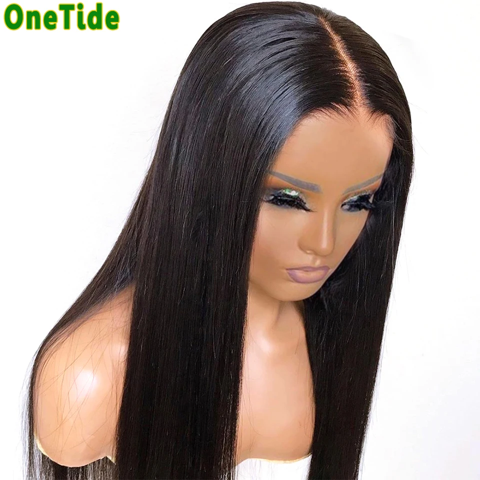 Dianteira do Laço do Osso em Linha Frente do Laço Perucas de Cabelo Humano para as Mulheres Peruca de Fechamento Peruca de Cabelo Polegada Peruca Reta 4x4 Brasileiro Humano Longo 30 32 34 36 6 Cheap Apliques com cabelo humano