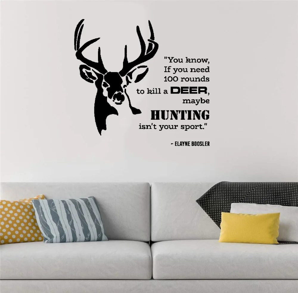 

To Kill A Deer Quote Hunting Hunter Huntsman Wall Sticker Forest Animal Wall Decal For Girls Boys Vinyl Art Mural dw21101