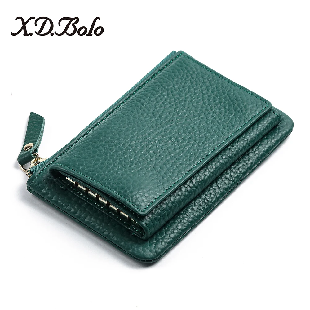 

2020 Luxury Brand Wallet Card Genuine Leather Women's Wallet Zipper Coin Pocket Female Wallets Purses Key Holder Money Bag
