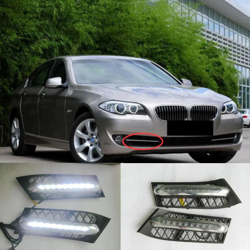 

2 шт. светодиодный DRL автомобильные аксессуары противотуманный 535i 550i дневной ходовой светильник автомобильный бампер налобный фонарь для BMW...