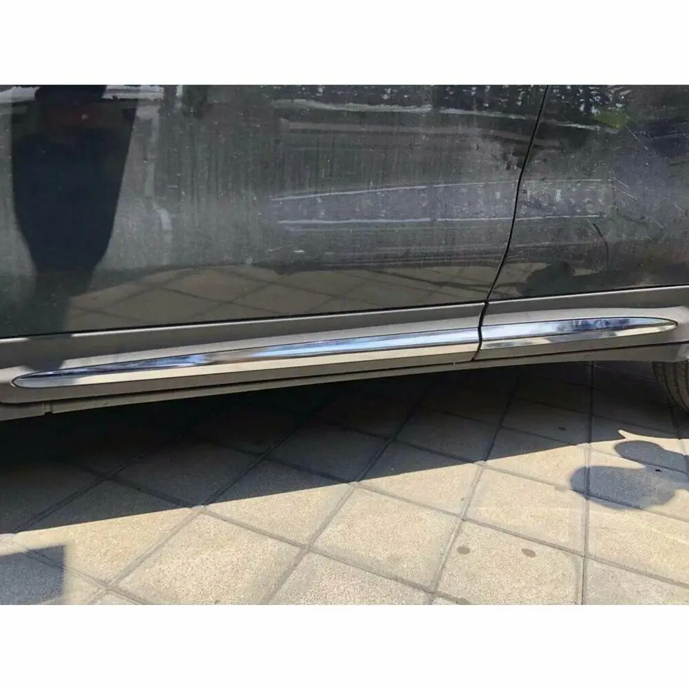

Fit For Fiat 500X 2016-2018 Chrome Door Body Side Molding Door Guard Cover Trim