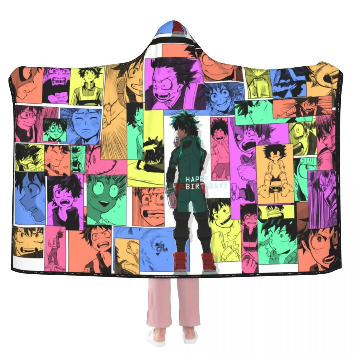 

Anime Collage Super Soft Flannel Hooded Blanket/Air Conditioning Blanket Sofa/Children/Adult Warm Blanket For Bedroom