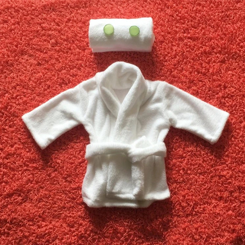 Новорожденный ребенок Подставки для фотографий повязка на голову + банные халаты