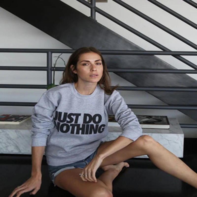 Толстовка с капюшоном Just Do Nothing Женская Повседневная длинным рукавом на