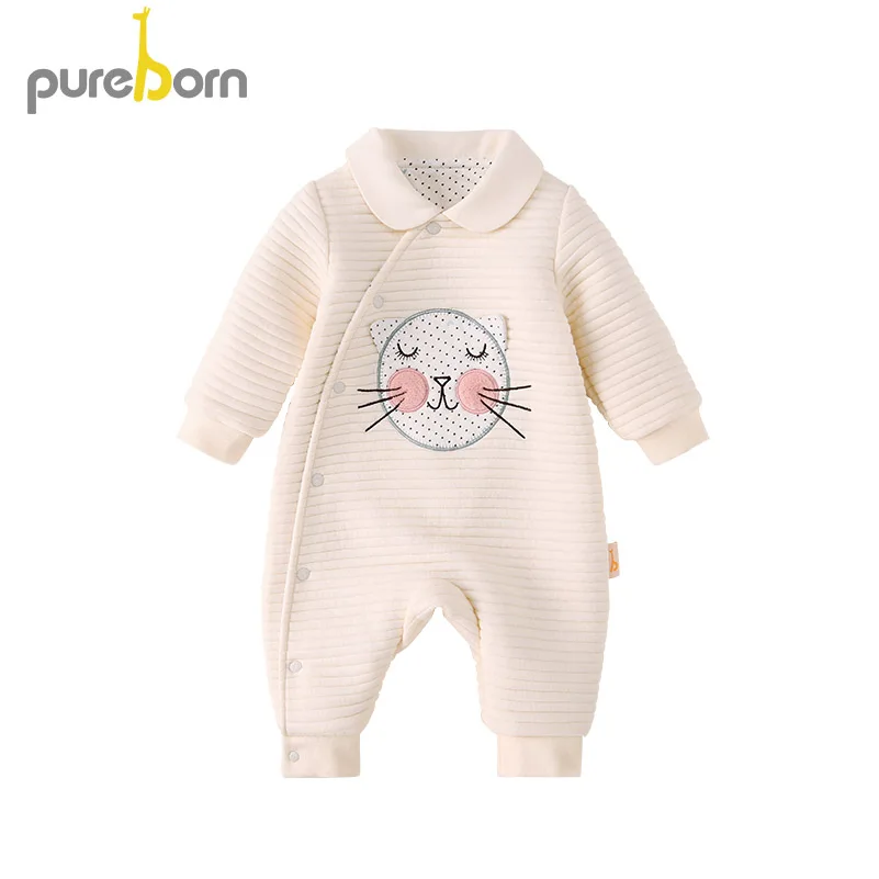 Pureborn/детская одежда; Детский комбинезон; хлопковая одежда для новорожденных; комбинезон; Детский костюм для девочек и мальчиков с героями мультфильмов; один предмет
